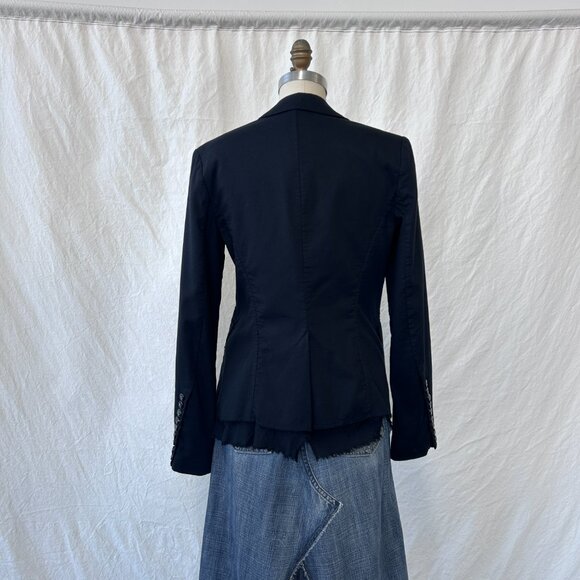 All Saints - Black Cotton Blazer w/ Gauze underlay - Picture 3 of 6